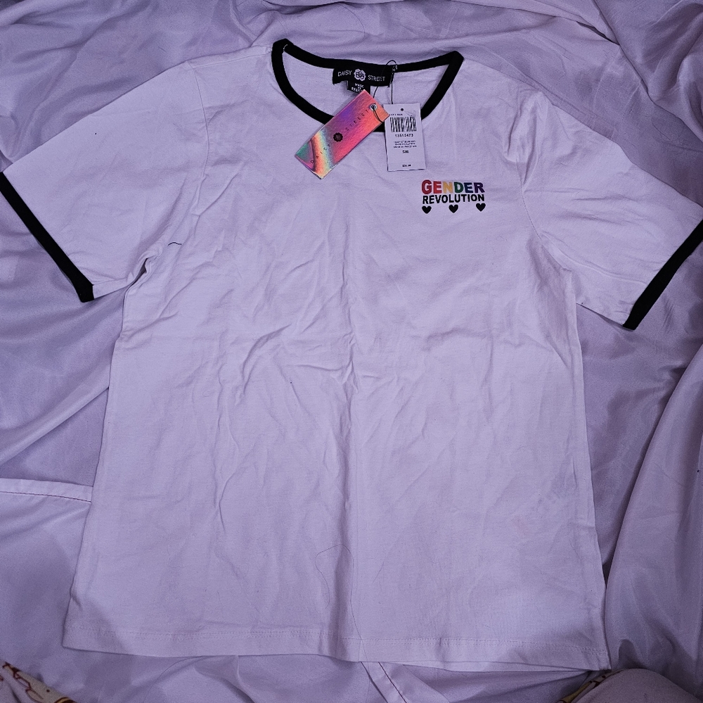 Small white Daisy Street pride t-shirt